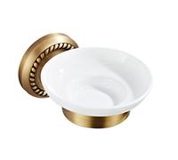 TBFL Porte-Savon De Douche, Porte-Savon De Douche De Style Vintage avec Plat en Céramique, Plateau De Savon Antique en Laiton Fixé Au Mur pour La Maison, La Salle De Bain