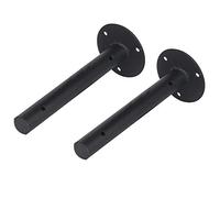 TBHOME Triangle Shelf Bracket,Wall Mounted Shelve Brackets Heavy Duty, Bench Table Support,2Pcs,Metal Black,Widening And Thickening,With Screws/Tube Rond/35 Cm