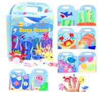 Tbintul Busy Board Jeuet Montessori 1 an, Meerestiere Thema,Busy Board Montessori, Jeux Montessori Jouets d'activité et de Développement, Cadeau Enfant 1 2 3 4 5 Ans