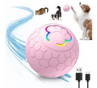 TBLMPNE Jouet pour Chien Interactif Balle Chien, Jouet pour Chien électronique Lavable et Durable, Jouet de Rouleau Automatique Intelligent Rechargeable, pour Tous Les Chiens et Chats (Rose)