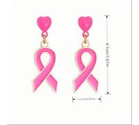 TBloevwlh Boucles d'oreilles Ruban Rose en Satin - Symbole de Soutien et de Sensibilisation - pour Femmes