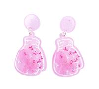 TBloevwlh Boucles d'oreilles Ruban Rose en Satin - Symbole de Soutien et de Sensibilisation - pour Femmes