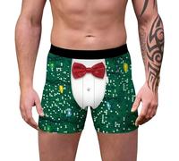 TBloevwlh Caleçon Homme à Motif de Noël - Personnalisation Amusante, Tissu en Coton Respirant - pour Un Confort Optimal