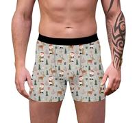 TBloevwlh Caleçon Homme à Motif de Noël - Personnalisation Amusante, Tissu en Coton Respirant - pour Un Confort Optimal