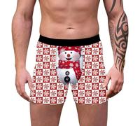 TBloevwlh Caleçon Homme à Motif de Noël - Personnalisation Amusante, Tissu en Coton Respirant - pour Un Confort Optimal