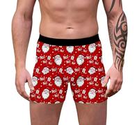 TBloevwlh Caleçon Homme à Motif de Noël - Personnalisation Amusante, Tissu en Coton Respirant - pour Un Confort Optimal