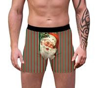 TBloevwlh Caleçon Homme à Motif de Noël - Personnalisation Amusante, Tissu en Coton Respirant - pour Un Confort Optimal