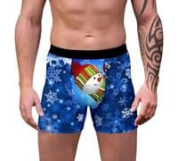 TBloevwlh Caleçon Homme à Motif de Noël - Personnalisation Amusante, Tissu en Coton Respirant - pour Un Confort Optimal
