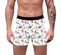 TBloevwlh Caleçon Homme à Motif de Noël - Personnalisation Amusante, Tissu en Coton Respirant - pour Un Confort Optimal