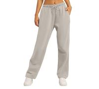TBloevwlh Pantalon Femme Sport Pantalon Jogging Femme en Coton De Sport Chic Élastique Taille Haute avec Poche Pantalons Droit À Coupe Large Training Yoga Et Fitness