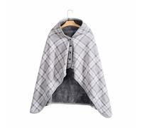 TBloevwlh Poncho Femme Polaire Plaid Châle Polaire Cape Chaud d'hiver avec Boutons Couverture à Carreaux, Deux Tailles