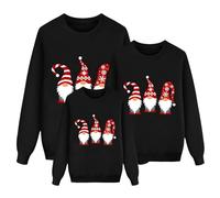 TBloevwlh Pull De Noel Femme Renne de Noël pour la Famille Homme Enfants Longue Manches Tops Christmas Sweater Pulls Familles Col Rond Sweat-Shirt Hiver Chaud Santa Wapiti Imprimé Assortis.