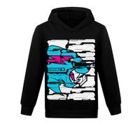 TBNRFrags Mr Beast Sweat-shirts pour garçons YouTube Gamer avec motif Lightning Cat à manches longues - Vêtements noirs et bleus pour enfants - Sportswear, noir 2, 9-10 ans