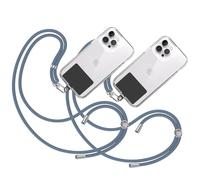 TBOC 2X Cordon Collier Laniere Portable Universel [Bleu] avec Patch de Fixation et Sangle de Suspension Amovible Réglable Résistante Compatible avec Toutes Les Téléphones Mobiles Smartphones