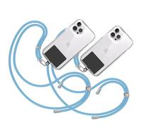 TBOC 2X Cordon Collier Laniere Portable Universel [Bleu Clair] avec Patch de Fixation et Sangle de Suspension Amovible Réglable Résistante Compatible avec Toutes Les Téléphones Mobiles Smartphones