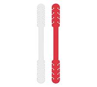 TBOC Extensions de Sangle de Masque - [Pack 2 Unités] Cochet Antidérapant [Blanc+Rouge] Boucles de Suspension Fixateur Bande Régable en Silicone Durable pour Prévention des Maux Oreilles et Visage