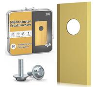 TBoonor 30x lames robot tondeuse - acier inox titane pour Worx/LandXcape/Zoef/Einhell - ultra-tranchantes (vis incluses)