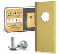 TBoonor 45x lames robot tondeuse - acier inox titane pour Worx/LandXcape/Zoef/Einhell - ultra-tranchantes (vis incluses)