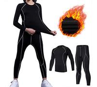TBoonor sous-vêtements Thermiques pour Enfants Fonctionnel De sous-vêtement Thermiques pour Garçon et Fille pour Ski Cyclisme Et Football - Tee Shirt Longue&Leggings Set