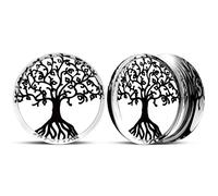 TBOSEN 1 Paire époxy Arbre Papillon Oiseau Punk élément Tunnel Plug Extender Piercing Mode Cadeau 0g - 1-3/16 Pouces