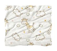 TBOUOBT Couverture en Peluche, Couverture de Sieste, couvertures Chaudes et Douces, couvertures en Microfibre,Dessin animé Jaune Herman Girafe