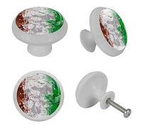 TBOUOBT Lot de 4 boutons d'armoires de cuisine, boutons de tiroir, boutons de commode, poignées de tiroir, tiroir de commode, boutons de poignées,Drapeau italien abstrait