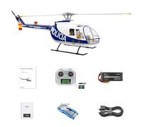 TBRICKFUNR Hélicoptères RC pour adultes, BO105 470 taille 2.4G 6CH modèle d'hélicoptère RC militaire avec contrôleur de vol H1, GPS et commandes réglables gauchers et droitiers, cadeau pour lui