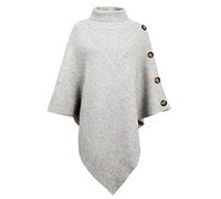 TBSCWYF Poncho d'hiver en tricot pour femme - Élégant et chaud - Avec manches longues - Tendance - Oversize - Pull en tricot - Hauts - Poncho ample - Cape - Écharpe avec devant ouvert, Gris 01