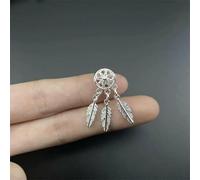 TBSKUY Lot de 10 filets attrape-rêves en alliage, grand trou, séparation de perles, maille, plumes, pompons, accessoires faits à la main, bracelet, perles, argent brillant