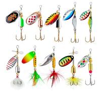Tbuymax Lot de 10 leurres de pêche en métal Dur avec 2 boîtes de pêche
