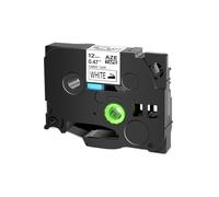 TBXwsofl 1 Ruban thermocollant en Tissu Noir sur Blanc 12 mm Compatible avec Les modèles d'imprimante d'étiquettes H110 D210 D600 numéro de pièce TZe-FA231 TZ-FA3R FA3(Black on White)