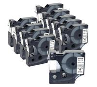 TBXwsofl 10 pièces 12mm D1 45013 40913 43613 45010 45108 45023 45024 Ruban d'étiquettes Compatible avec LabelManager 160 280 210D Fournitures d'imprimante(10PK Black on White)