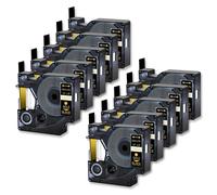 TBXwsofl 10PK sur Ruban d'étiquettes Noir Compatible avec Les imprimantes LabelManager 100 120P Compatible avec numéro de pièce D1 Ruban 45024 12mm Ruban d'étiquettes Standard