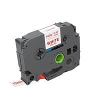 TBXwsofl 1PCS COMPATIBLES TABATS 12MM TABATES TZE-FA3 TZE-FA3R TZE-FA3R Iron sur Les étiquettes en Tissu Compatible avec Les Fabricants d'étiquettes PT(Red on White)