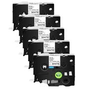 TBXwsofl 5pk 23,6 mm Noir sur des Tubes Thermiques Blancs Cassettes compatibles avec Les imprimantes d'étiquette PT-1120 similaires à HSE-251