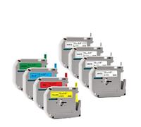 TBXwsofl 5PK 8PK 10PK MK231 Remplacement Compatible avec Bande M 12mm Noir sur Blanc Compatible avec Les Fournitures d'imprimante PT-90 PT-70 PT-65 PT-85(8PK Mixed Color)