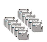 TBXwsofl 5PK 8PK 10PK MK231 Remplacement Compatible avec Bande M 12mm Noir sur Blanc Compatible avec Les Fournitures d'imprimante PT-90 PT-70 PT-65 PT-85(10PK Black on White)
