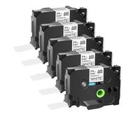 TBXwsofl 5PK Ruban d'étiquettes laminées Flexibles 24mm Ruban d'étiquettes Noir sur Blanc Compatible avec Les Fournitures d'imprimante PT-1400 pour Le numéro de pièce TZe-FX251