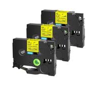 TBXwsofl Adhésive Acrylique à Taquet élevé Tze S231 12 mm Compatible avec TZ TZE S231 131 631 Compatible avec Les imprimantes(3PK Black on Yellow)
