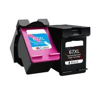 TBXwsofl ALIZEO 67XL Cartouche d'encre de Rechange pour numéro de pièce 67 XL Compatible avec Les Fournitures d'imprimante Deskjet Plus 4140 4152 4155 4158 1225 2732 2752 1225(2pcs)