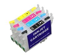 TBXwsofl Cartouche à Encre Rechargeable Vide avec Puce T0441 T0442 T0443 T0444 Compatible avec Les modèles d'imprimantes C86 C64 C66 CX4600 C84 C84N CX6400 CX6600 CX3600 CX3650