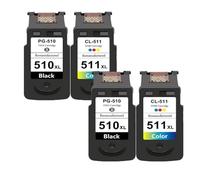 TBXwsofl Cartouche d'encre Compatible avec Les modèles d'imprimante PG510 CL511, numéro de pièce PG-510 CL-511, pour IP2700 MP240 MP250 MP270 MP280 MP480 MP490 MP492(2Black 2Color)