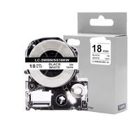 TBXwsofl Étiquette de Couleur Mixte 1pc 18 mm Compatible avec LW400 LW500 LW700 ST18KW SS18KW SC18RW SC18YW SC18BW SC18GW 1PCS(Black on White)