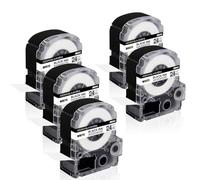 TBXwsofl Étiquettes Standard compatibles 5pk 24 mm x 8m Noir sur Blanc AS24KW Compatible avec LW-400 LW-300 LW-700 LW600P K200BL IMPRIMES