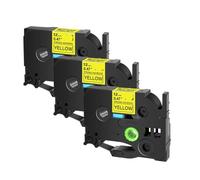 TBXwsofl Les Bandes d'étiquette fonctionnent avec TZ TZE-S231 S241 Tapis laminé 12 mm Compatible avec Le Fabricant d'étiquettes PT-H110 Compatible avec des modèles similaires(3PK Black on Yellow)