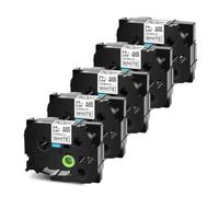 TBXwsofl Roulette d'étiquette de Fil Flexible-ID 5pk 12 mm Compatible avec Tze-FX231 TZ-FX231 Imprimantes Compatible avec Le numéro de pièce TZE-FX231(24mm Black on White)