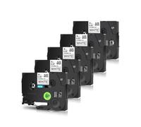 TBXwsofl Roulette d'étiquette de Fil Flexible-ID 5pk 12 mm Compatible avec Tze-FX231 TZ-FX231 Imprimantes Compatible avec Le numéro de pièce TZE-FX231(9mm Black on White)