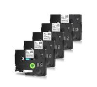 TBXwsofl Roulette d'étiquette de Fil Flexible-ID 5pk 12 mm Compatible avec Tze-FX231 TZ-FX231 Imprimantes Compatible avec Le numéro de pièce TZE-FX231(6mm Black on White)