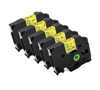TBXwsofl Ruban d'étiquette 5PK Compatible avec P3100 E1000 Pro Ribbon Label Maker Imprimante Noir sur White Tze-231 TZE-631(5pcs Black on Yellow)