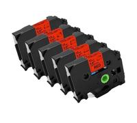 TBXwsofl Ruban d'étiquette 5PK Compatible avec P3100 E1000 Pro Ribbon Label Maker Imprimante Noir sur White Tze-231 TZE-631(5pcs Black on Red)
